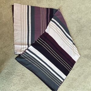 Banana Republic purple maroon gold gray striped lightweight scarf